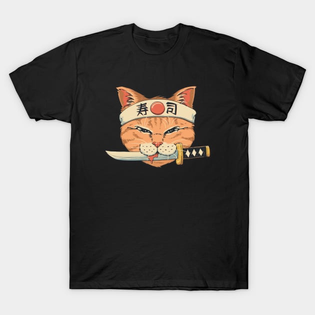 Neko Sushi Catana T-Shirt by Vincent Trinidad Art